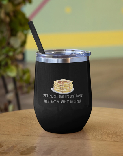 Banana Pancakes Lyrics 12Oz Insulated Wine Tumbler, Jack Johnson Glass, Gift For Fans