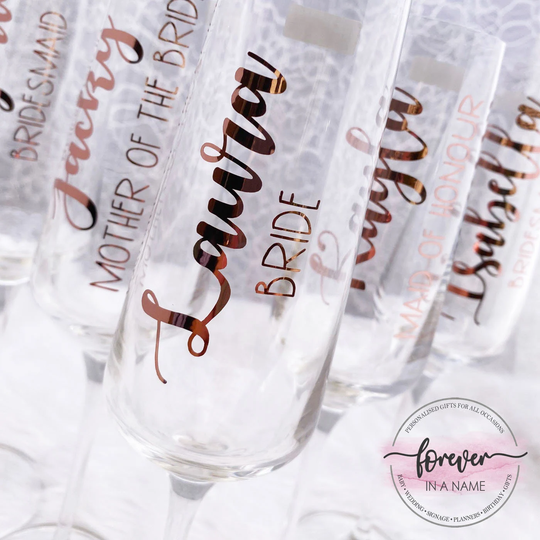 Personalised Decal/sticker, Wedding Wine Glass Decal/stickers | Bride Groom Bridesmaid Groomsman Guests Names Etc