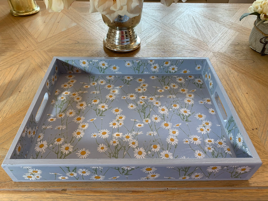 Love Me Not Large Wooden Decoupage Serving Tray, Breakfast Tray, Laptop Tray & A Christmas Gift