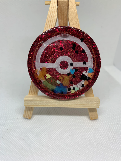 Pokeball Shaker Magnet - Resin Handmade Nerdy Cute