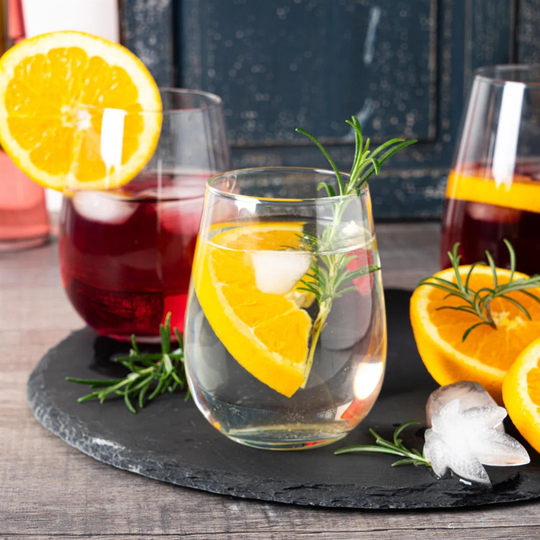 LAV Gaia Stemless Red Wine Glasses - 475Ml - Clear - Pack Of 6
