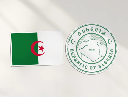 2 X 10cm Algeria Vinyl Stickers - Algerian African Country Map Flag Holiday Travel Adventure Luggage Gift Boys Girls Sticker #78692