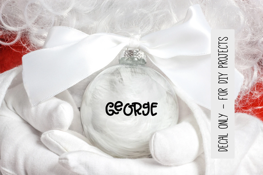 Make Your Own Christmas Bauble Name Vinyl Decal, Personalised Decal For Baubles, Names For Baubles