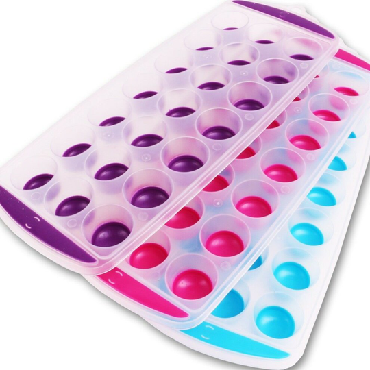 Easy Pop Out ICE Cube Tray 21 Round Slots Silicone Mould Jelly Shots/Chocolate Ice Cube(Any Random Color)