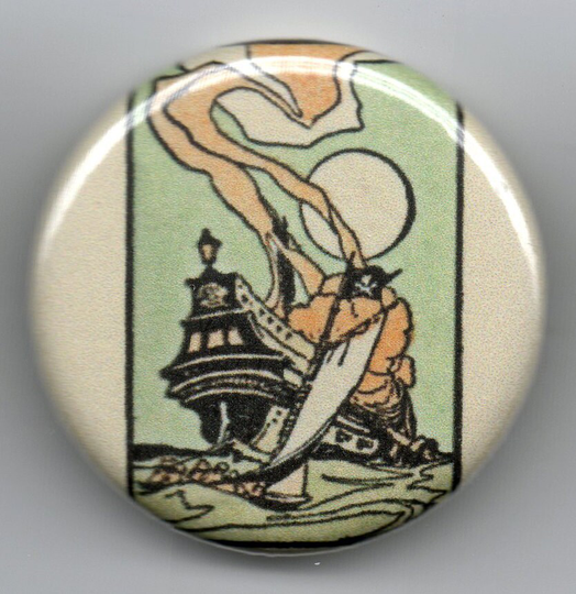 Pirate Ship Arghhhh 1.25 Inch Pin Back Button Vintage Image