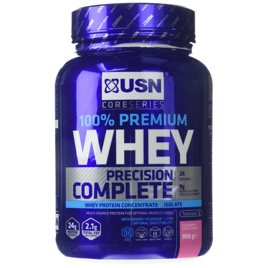 USN 100% Premium Whey Protein Shake Powder - 908 g, Strawberry Cream