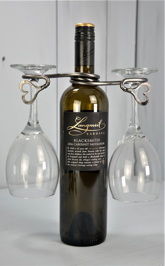 Heart Wine Glass Holder - Valentine's Day Wedding Anniversary Birthday Christmas