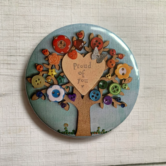 Printed Individual Proud Of You Magnet, Rainbow Tree Unique Gift, To Say Well Done Fridge Magnets, Art Gift