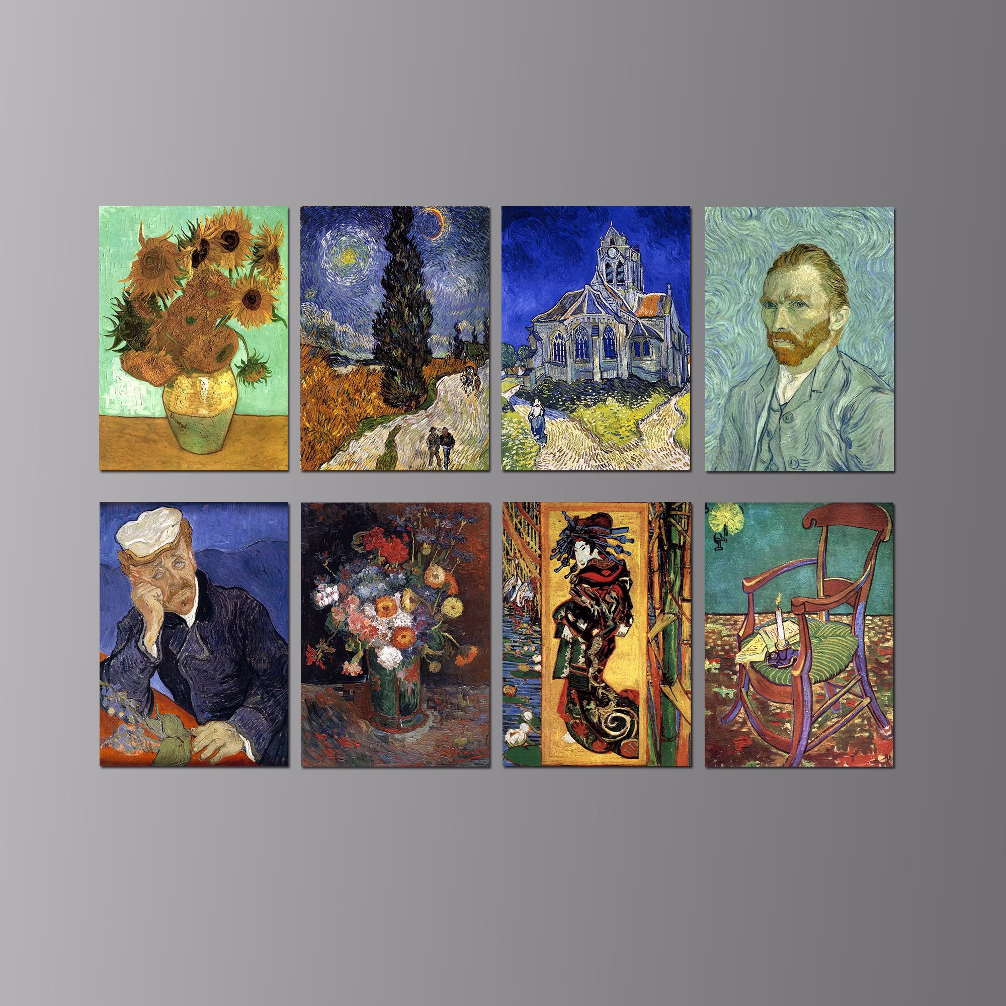 Vincent Van Gogh Refrigerator Magnets. Eight Different Choices. | Set Nº 1