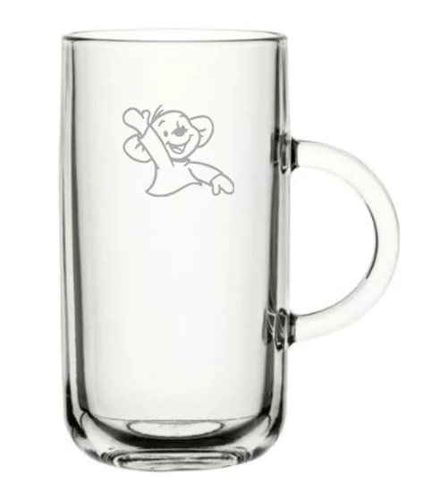 Roo - Winnie The Pooh Set Of 4 Tea Glasses Mug Coffee Glass- Hand Etched Glass.296