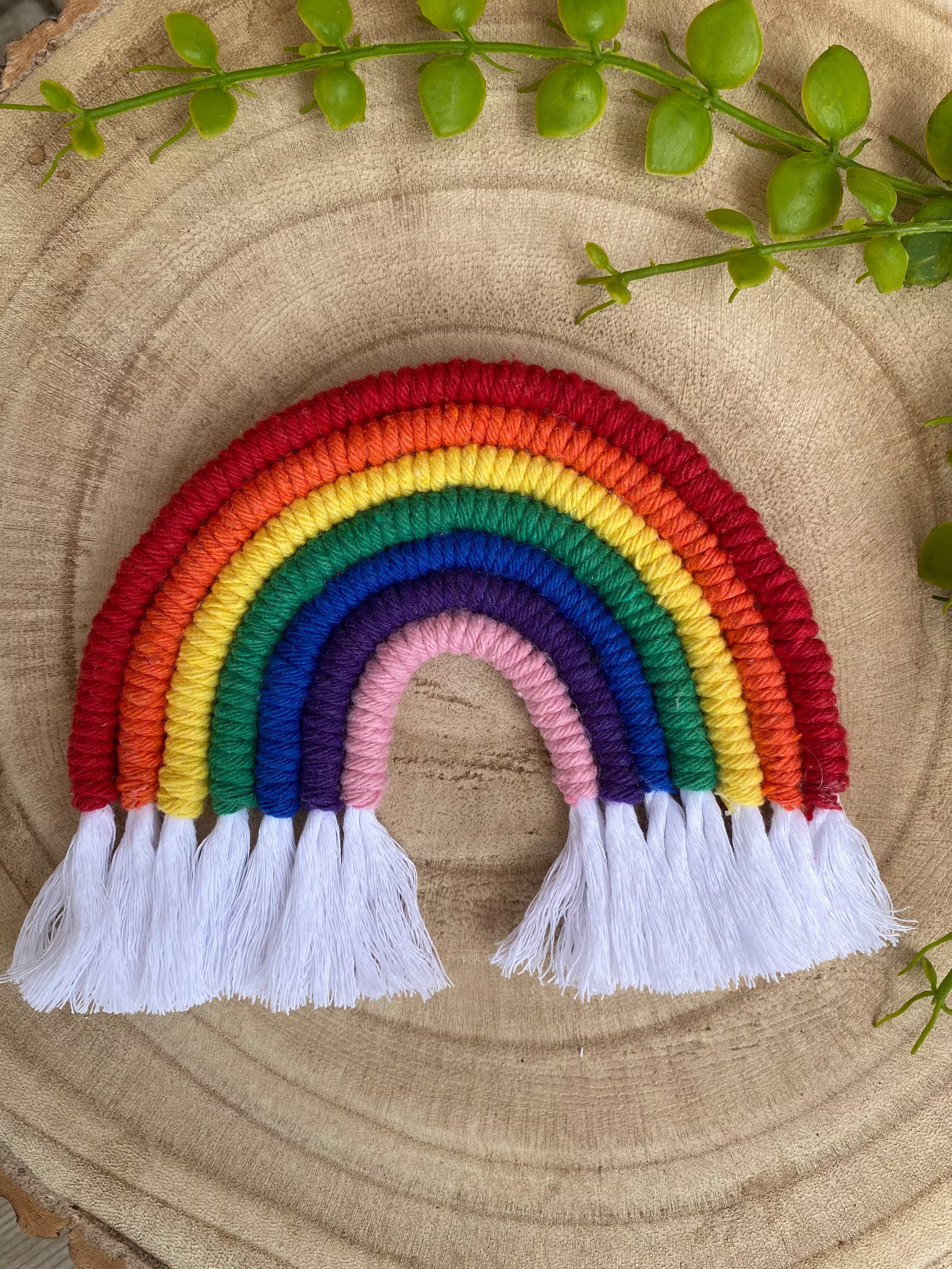 Handmade Rainbow Fridge Magnets, Refrigerator Macrame, Teacher Gifts, Decor, Pride Magnet
