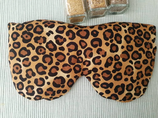 Leopard Microwave Eye Pillow, Organic Lavender, Chamomile, Unscented Eyemask, Reusable Gift, Selfcare, Sustainable