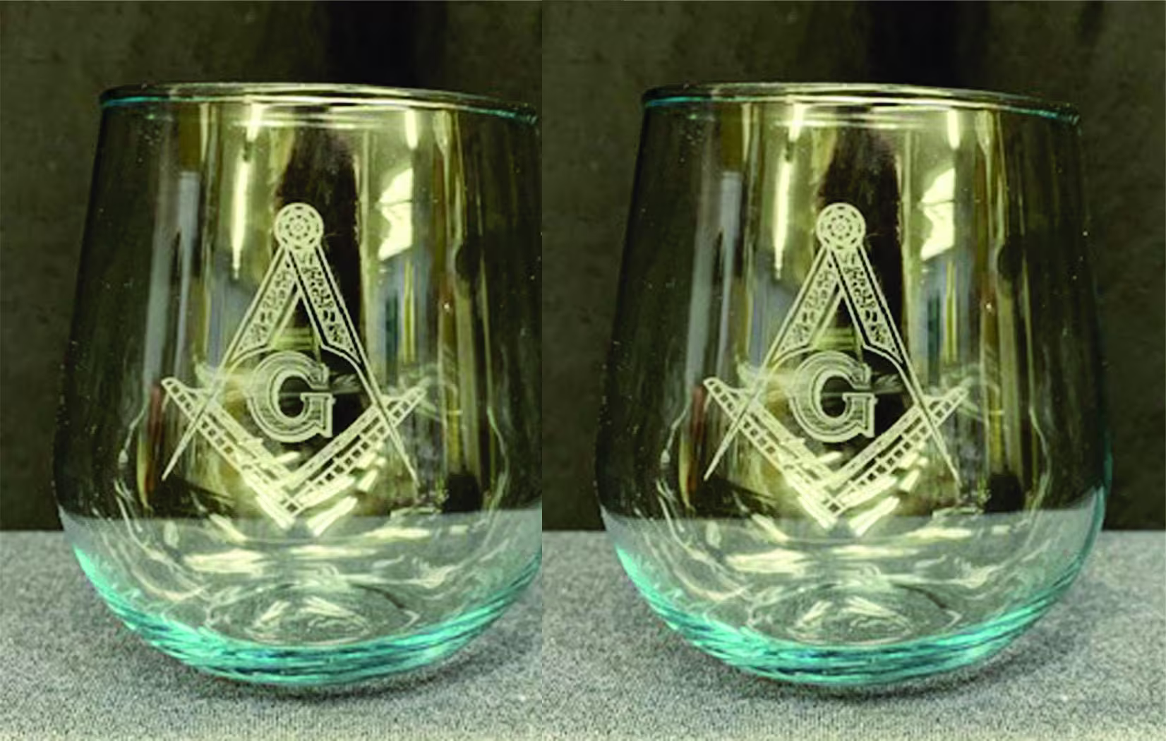 Masonic 12Oz. Stemless Wine Glasses | Set Of 2
