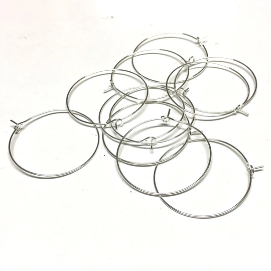 25 X Silver Plated Wine Glass Charms 4cm 3.5cm, Hoops, Handmade Gifts, Low Postage