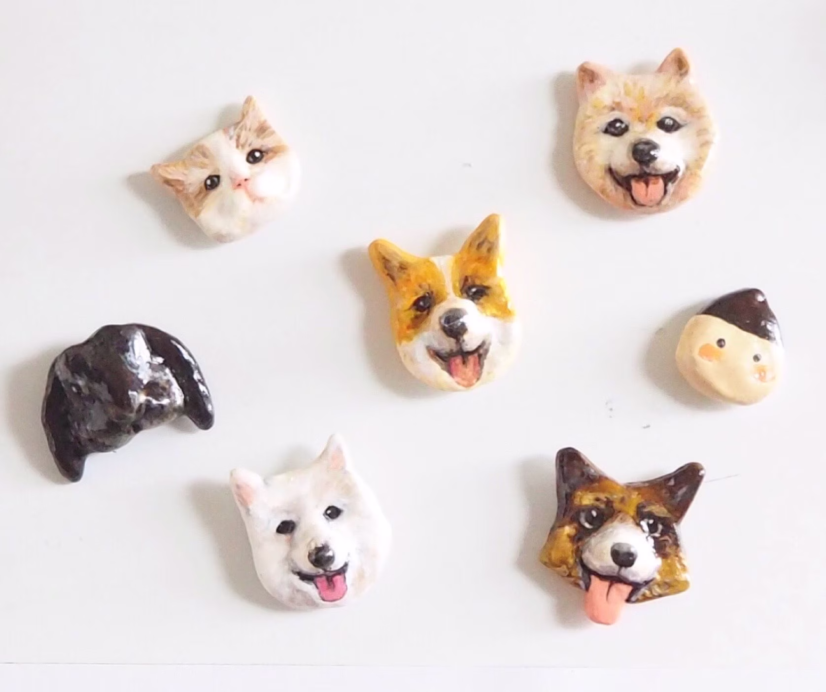 Customised Handmade Cute Clay Pet Brooch & Fridge Magnet