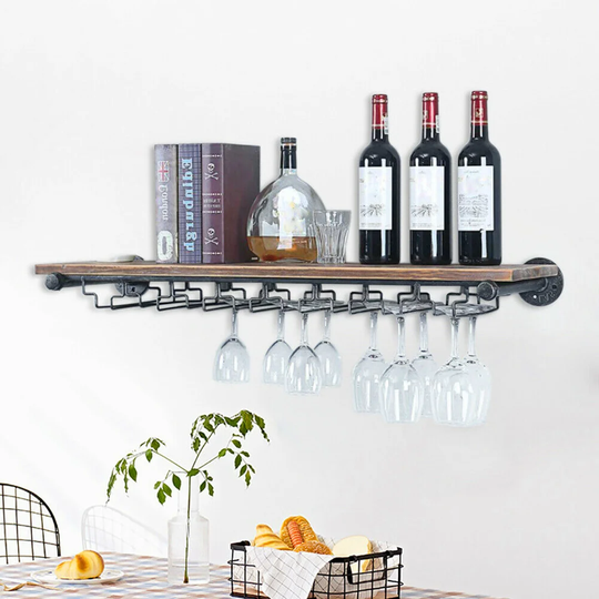 Wall Mounted Wine Rack,Bottle Holder Organizer Bar Storage Shelf Display