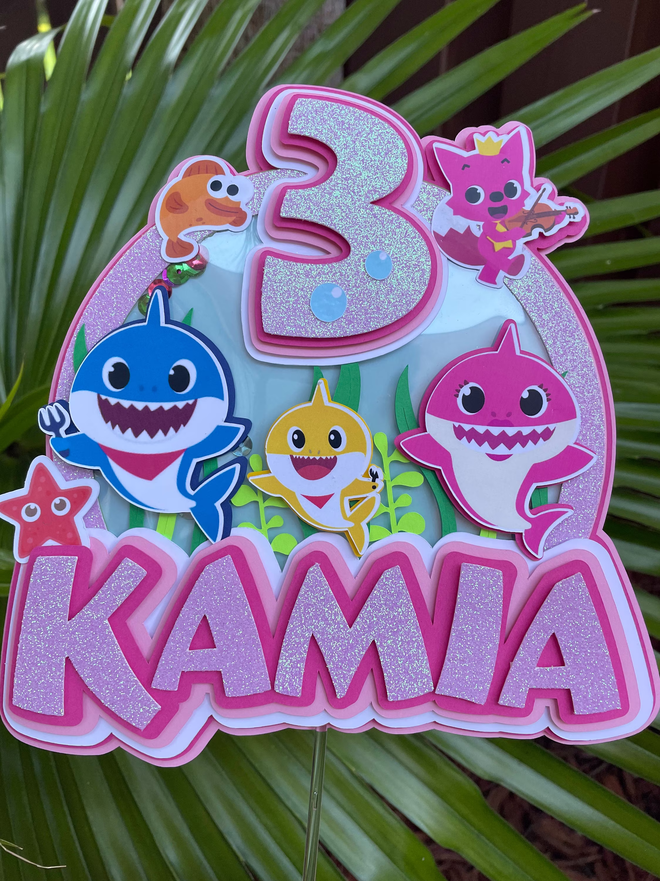 Baby Shark Cake Topper, Baby Birthday, Cupcake Topper