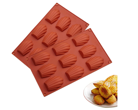 2Pcs 9Cavity Cavity Shell Shaped Baking Mold Non-stick Rectangular Cake Tray For Chocolate Cookie Dessert Candy Soap Ice Cube