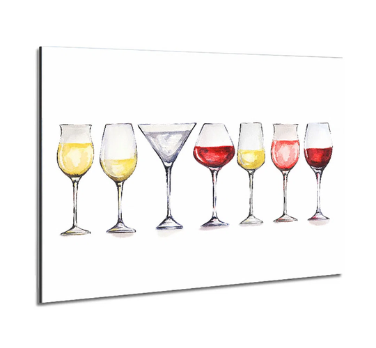 Wine Glass Top Up - Unframed Painting on Metal