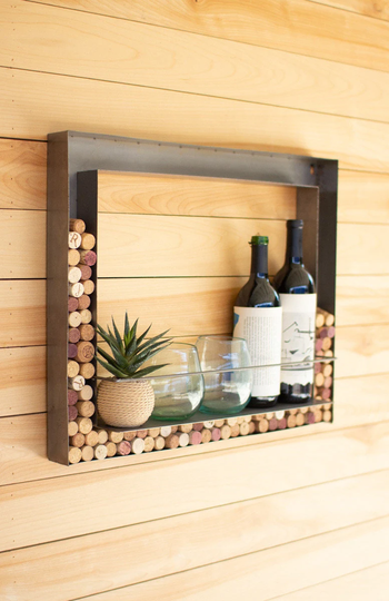 Metal Wall Bar & Wine Cork Holder