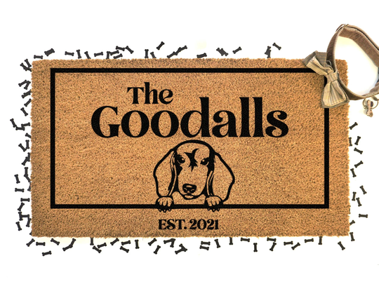 Dachshund Dog Door Mat - Wiener Doormat- Custom Pet Breed Sausage Rug Personalized Animal Doormat Cute Family Lover Gift