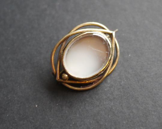 Antique Victorian Photo Or Hair Brooch Some Damage