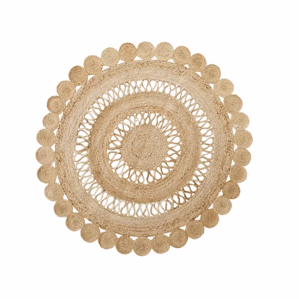 Hand Braided Jute Rug Round Floor Decor Bohemian Area Rugs Home Shape Circle Design Carpet Rugs