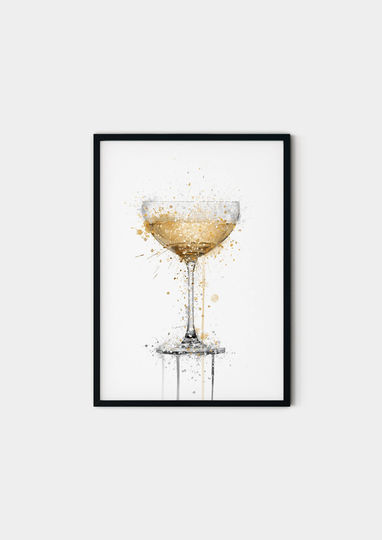Champagne Wall Art Print | Coupe Glass