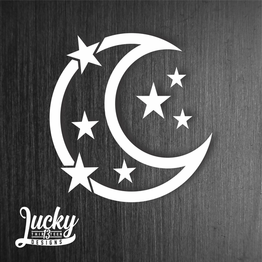Moon & Stars Vinyl Decal
