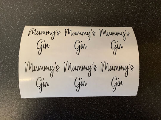6 X Mummy's Gin - Vinyl Transfer Decal