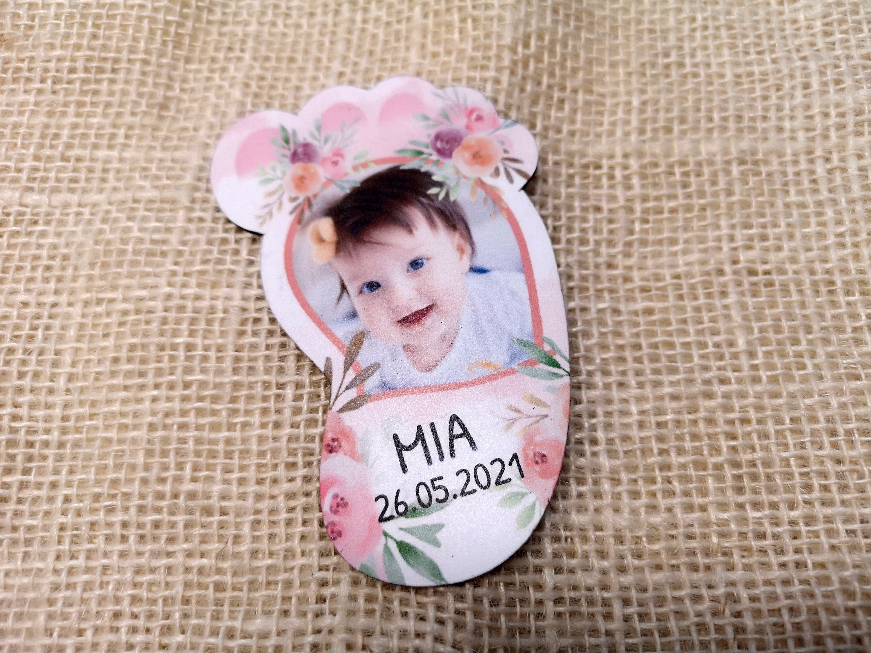 Personalized One Year Old Baby Magnet /Fridge Magnets/Custom Photo Fridge Shower Online Wizard Baptism