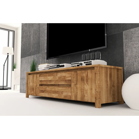 Fugate 150 Cm Wide 2 Drawer Oak Wood Sideboard