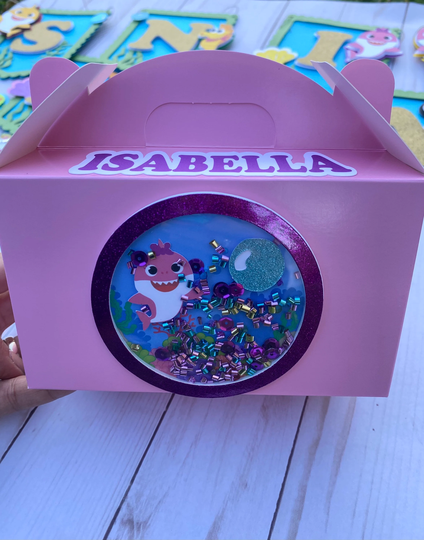 Baby Shark Goodie Boxes/Party Decoration/ Custom Party Decoration /Baby Birthday/ Bags Family