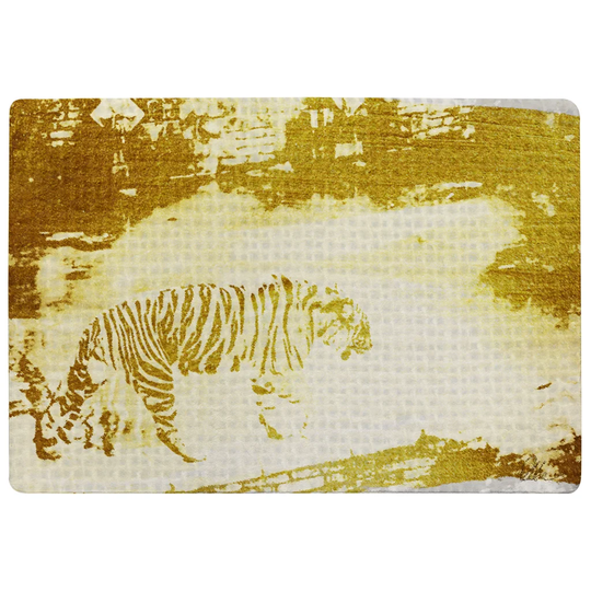 Wagner Tiger Designer Shaggy Yellow Rug