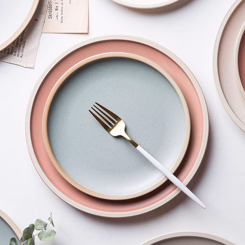 Pure Color Matte Ceramic Plate | Kitchen Serving Plates Dining Rich Plates