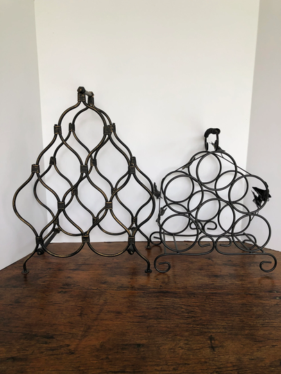 Wine Rack, Black Steel, Bottles Of Wine, Wrought Vintage Bottle Holder, Grape Vine Motif, Sold Separately, Open Stock