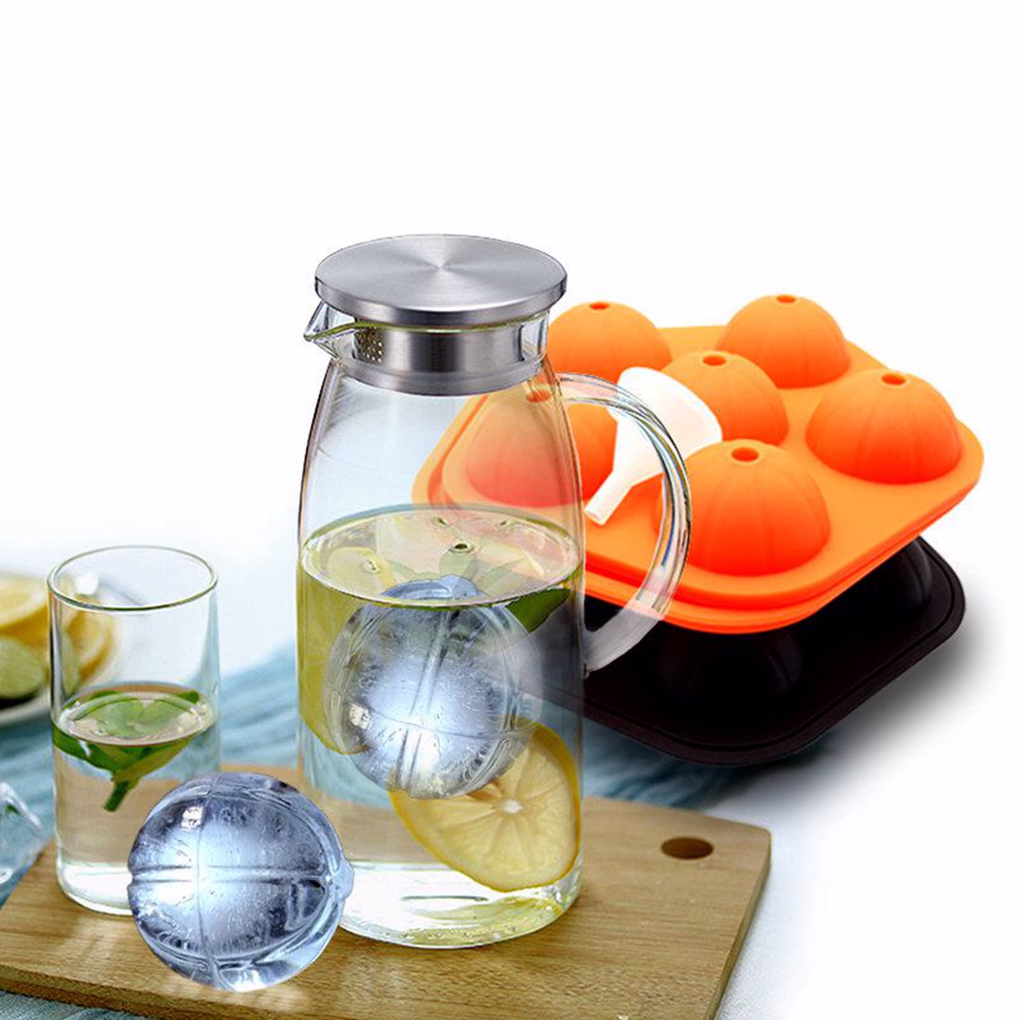 Silicone Basketball Mold Of 6 Cavities Ice Cube Tray Chocolate Mousse Cake Making Whiskey Cocktail Bar Baking Tool Parties