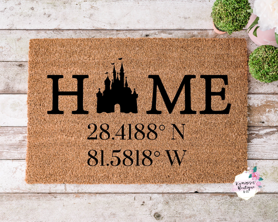 Coordinate Custom Doormat, Home Welcome Mat, Front Porch Decor, Personalized Gift For Christmas