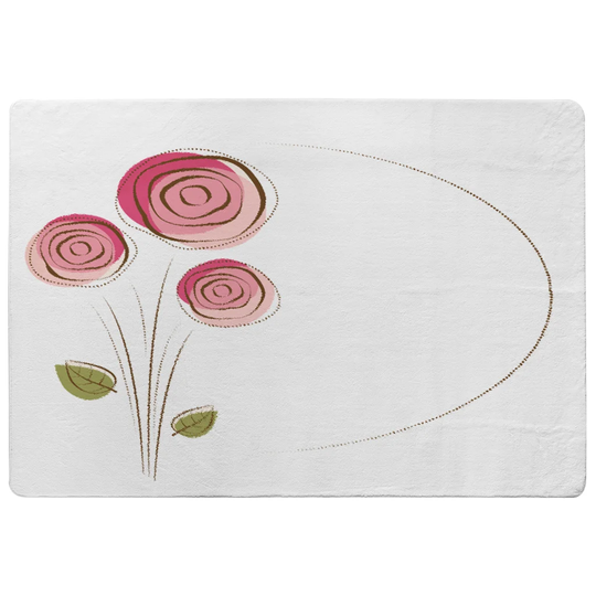 Otani Rose Drawing Designer Shaggy Pink/Green/Yellow Rug