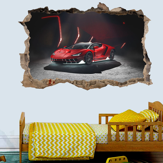 Powerful Red Sports Car Wall Sticker Art Poster Mural Transfer Decal Print Room Home Nursery Office Shop Decor Id422