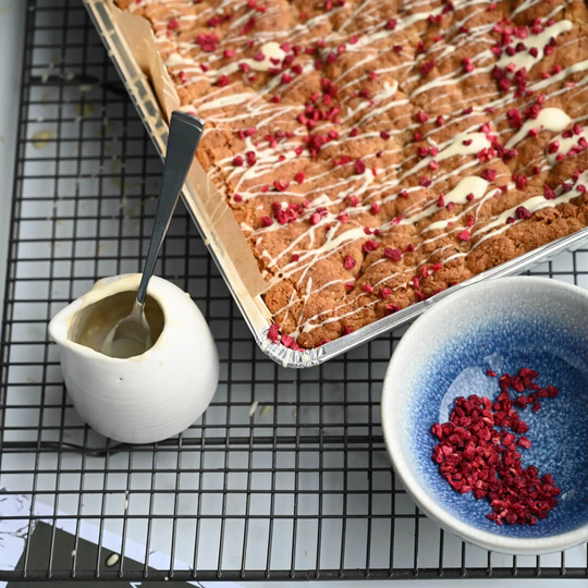 Raspberry & White Chocolate Blondie Baking Kit | Vegan, Gluten Free, Dairy Eggless