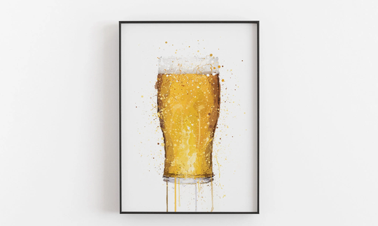 Christmas Gift Beer Glass Wall Art Print 0488