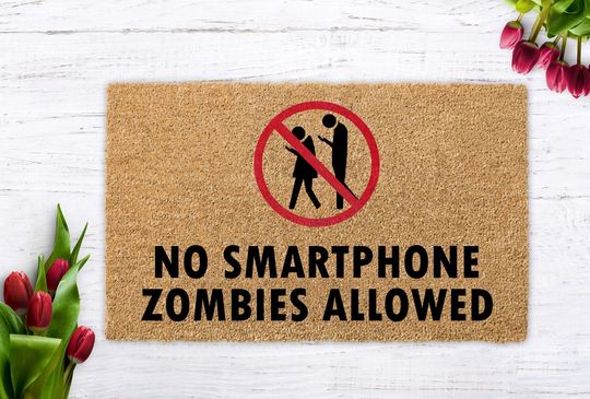 No Smartphone Zombies Allowed, Funny Doormat, Great For Grammy & Grampy, Wedding Gift