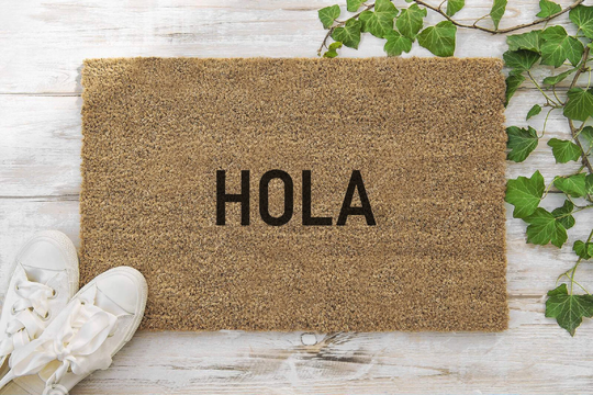 Hola 70 X 40cm Internal Coir Door Mat, Hand Made in The UK Artisan Kiss