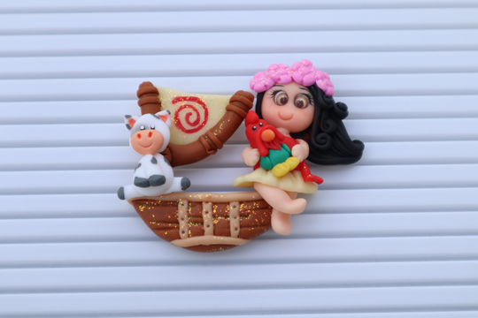 Island Princess, Princess Clay, Clay Doll, Boat For Hairbows, Center, Bow Embellishment, Bows