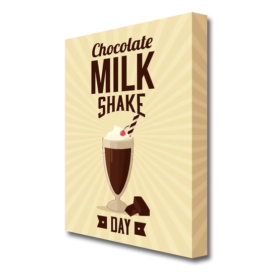 Chocolate Milk Shake Day - Wrapped Canvas Typography Print