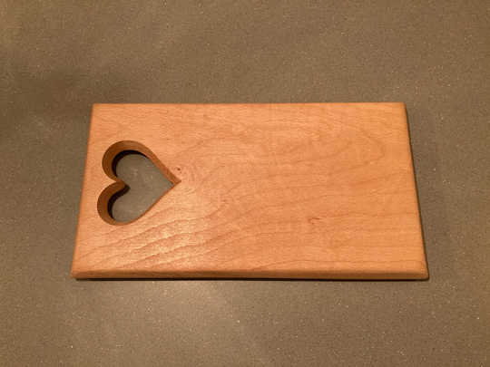 Small Heart Chopping Board, Shaker Style Serving Small Wooden Plank, Gift, Anniversary