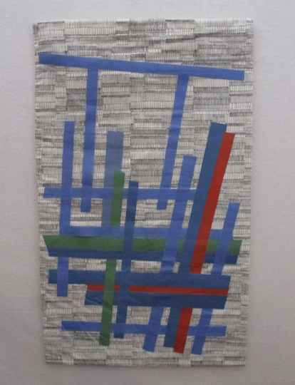 Space Art Quilt, Abstract Fabric Wall Art, Science Inspired, Science Themed, Contemporary, Blue, Green, Red, On A B/W Background