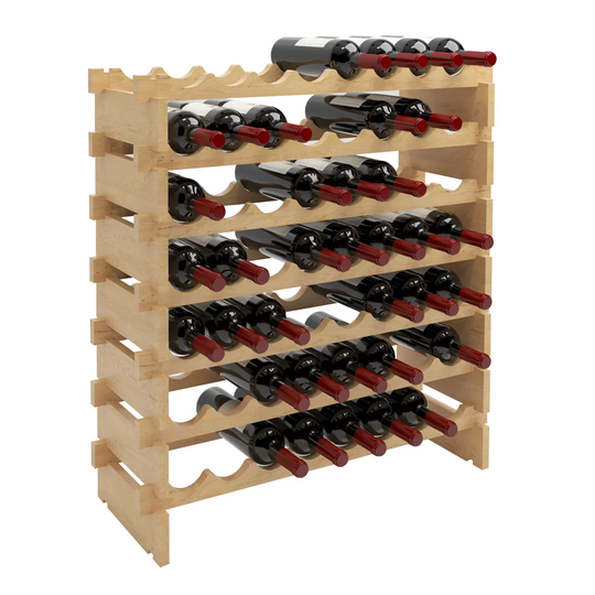 Nimitz 48 Bottle Solid Wood Floor Wine Bottle Rack in Natural
