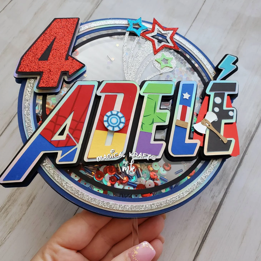 Hero Cake Topper 3D/Opt Shaker(Customize Name & Characters